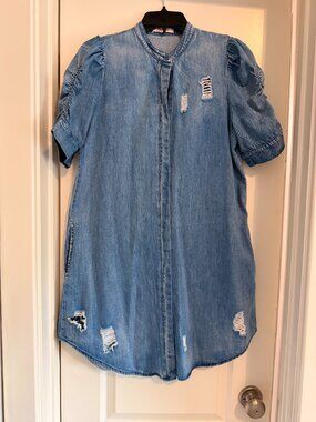Cute Distressed Jean mini dress
